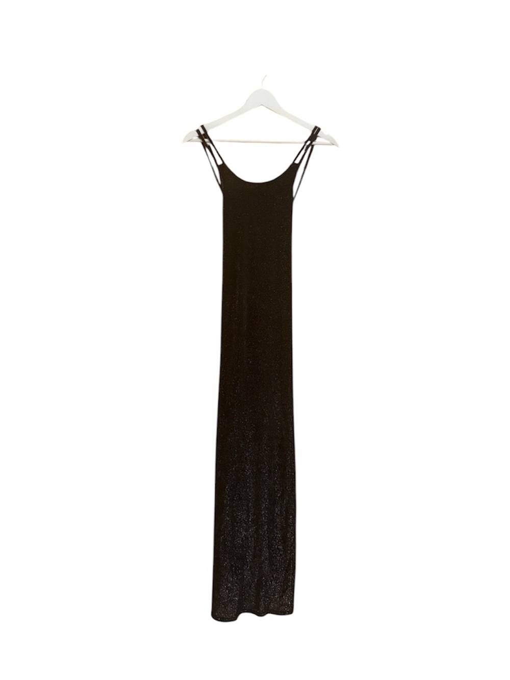 Maurices Vintage Y2k 90s Size 12 Black Glitter Open-Back Formal Prom Dress
